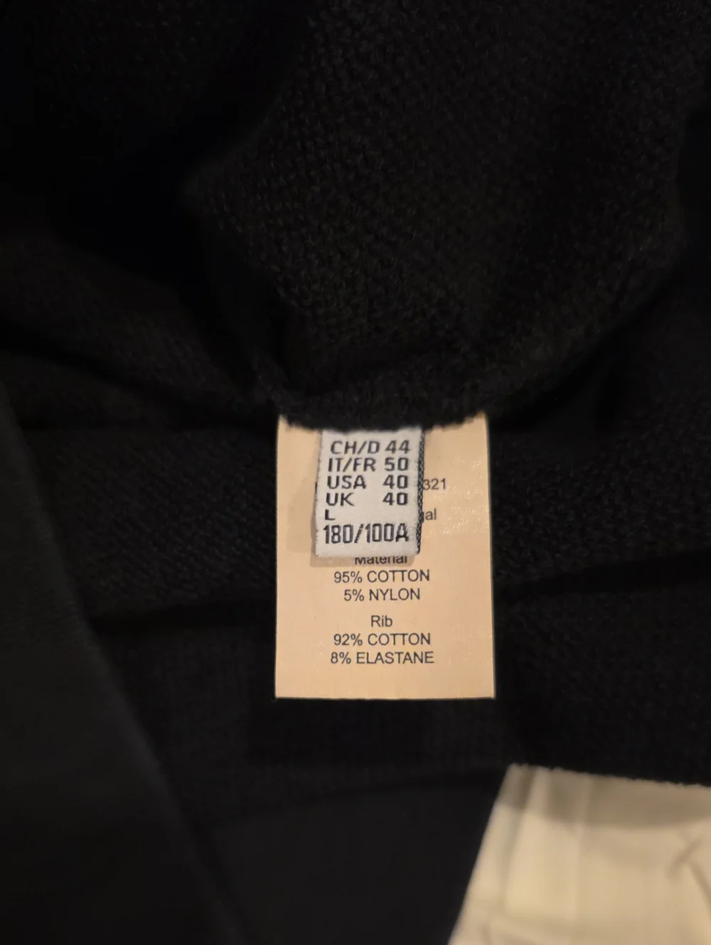 Bally Black Crewneck with Red and White Chest Stripe